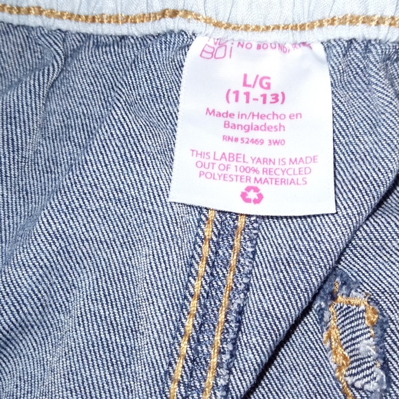 Paper Bag dark wash denim shorts button fly Sz 11/13 - Picture 5 of 5